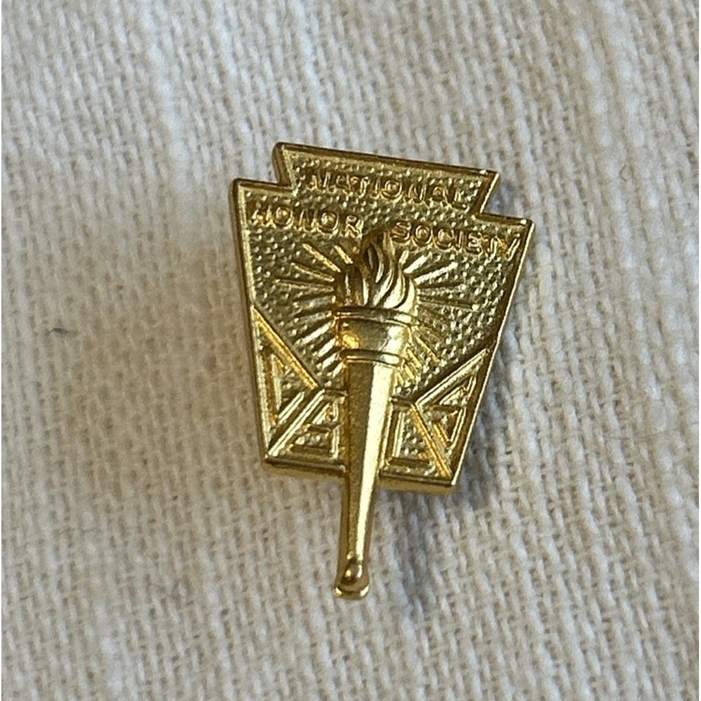 Vintage National Honor Society‎ Member Gold Toned Brooch Signed BJP Balfour 3/4"